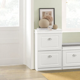 Sobuy Shoe Cabinet With 2 Flip Drawers 21.26X9.45X32.68 Inch Fsr78-W - White - thumbnail 5