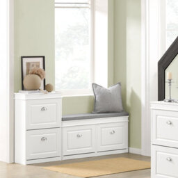 Sobuy Shoe Cabinet With 2 Flip Drawers 21.26X9.45X32.68 Inch Fsr78-W - White - thumbnail 7