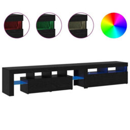 Walplus Tv Cabinets 2 Pcs Black Oak 290 X 36.5 X 40 Cm Engineered Wood - thumbnail 4