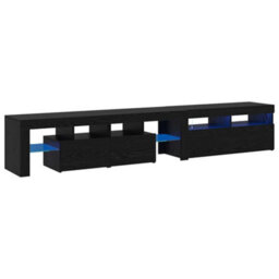 Walplus Tv Cabinets 2 Pcs Black Oak 290 X 36.5 X 40 Cm Engineered Wood - thumbnail 2