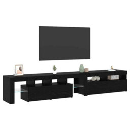 Walplus Tv Cabinets 2 Pcs Black Oak 290 X 36.5 X 40 Cm Engineered Wood - thumbnail 3