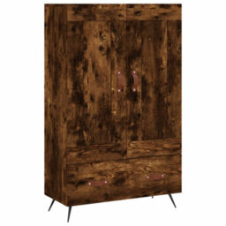 Berkfield Highboard Smoked Oak 69.5X31X115 Cm Engineered Wood - thumbnail 2