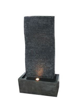 Outdoor Living UK Solar Ramsey Black Wall Oriental Water Feature Without Cover