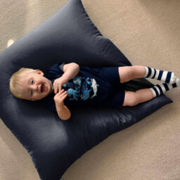 rucomfy Beanbags Rucomfy Indoor Or Outdoor Water Resistant  Floor Cushion Beanbag - Navy Versatile Lounge Pillow - thumbnail 2