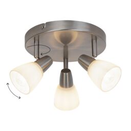 GoodHome Aphaea Plate Satin Nickel Effect 3 Light Spotlight - thumbnail 6