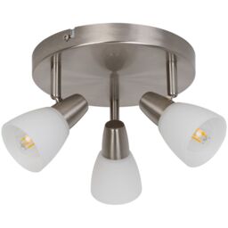 GoodHome Aphaea Plate Satin Nickel Effect 3 Light Spotlight - thumbnail 2