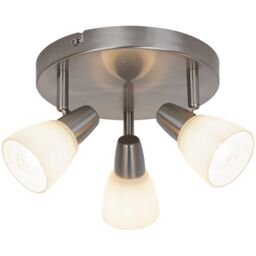 GoodHome Aphaea Plate Satin Nickel Effect 3 Light Spotlight - thumbnail 3