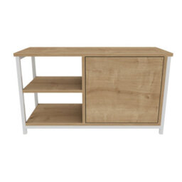 Decorotika Muskegon Tv Stand Tv Unit For Tv's Up To 63 Inch White And Oak - thumbnail 4