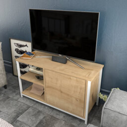 Decorotika Muskegon Tv Stand Tv Unit For Tv's Up To 63 Inch White And Oak - thumbnail 3