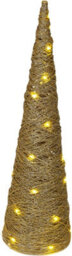 Urbn-Living Urbnliving 80Cm Led Light Up Christmas Tree Gold With Glitter Single Cone Pyramids Glitter Fairy Lights Ornament