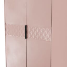 Anzio Ready Assembled Modern Matt Kobe Pink Tall Double Wardrobe (H)1956mm (W)766mm (D)530mm - thumbnail 4