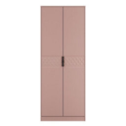 Anzio Ready Assembled Modern Matt Kobe Pink Tall Double Wardrobe (H)1956mm (W)766mm (D)530mm - thumbnail 1