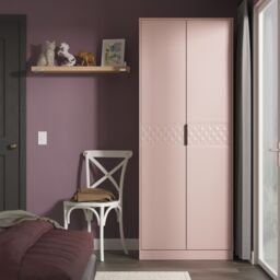 Anzio Ready Assembled Modern Matt Kobe Pink Tall Double Wardrobe (H)1956mm (W)766mm (D)530mm - thumbnail 8