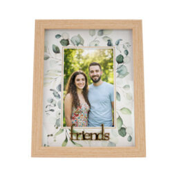 Happy Homewares Modern Oak Mdf Gold Friends Picture Frame With Green Floral Decoration - thumbnail 3