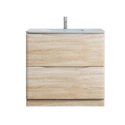 Plum&clay Eden Light Oak Floorstanding Vanity Unit With White Glass Basin (W)900mm - thumbnail 5