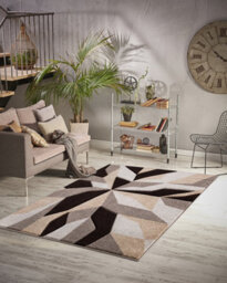Smart Living Modern Thick Soft Carved Area Rug, Living Room Carpet, Kitchen Floor, Bedroom Soft Rugs 60Cm X 110Cm - Brown Beige - thumbnail 2