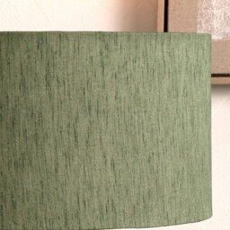 Pacific Lifestyle 45Cm Green Slubbed Faux Silk Gold Lined Cylinder Shade - thumbnail 2