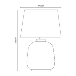Inlight Lago Bobbled Round Gloss White & Natual Table Lamp - thumbnail 9