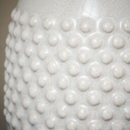 Inlight Lago Bobbled Round Gloss White & Natual Table Lamp - thumbnail 3
