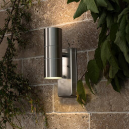 Valuelights Modern Brushed Chrome Ip44 Rated Up Down Outdoor Security Wall Light - thumbnail 5