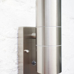 Valuelights Modern Brushed Chrome Ip44 Rated Up Down Outdoor Security Wall Light - thumbnail 3