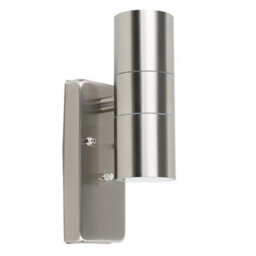 Valuelights Modern Brushed Chrome Ip44 Rated Up Down Outdoor Security Wall Light - thumbnail 2