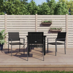 Berkfield 5 Piece Garden Dining Set Poly Rattan And Steel - thumbnail 1