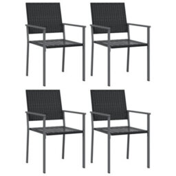 Berkfield 5 Piece Garden Dining Set Poly Rattan And Steel - thumbnail 4