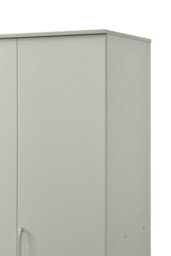 Swish Furniture Highbury 3 Door Wardrobe Light Grey Triple 5 Shelf Hanging Rail Bedroom Storage - thumbnail 6
