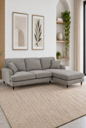 Loft Home Olivia Dove Grey Fabric Right Hand Facing Corner Chaise - thumbnail 4