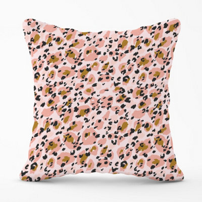 Warren Reed Designer Hand Drawn Pink Leopard Print Cushions 45Cm X 45Cm - image 1
