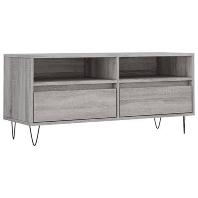 Berkfield Sturdy Tv Cabinet Grey Sonoma 100X34.5X44.5 Cm Engineered Wood - image 1