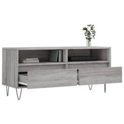 Berkfield Sturdy Tv Cabinet Grey Sonoma 100X34.5X44.5 Cm Engineered Wood - thumbnail 4