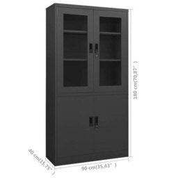 Berkfield Durable Office Cabinet Anthracite 90X40X180 Cm Steel - thumbnail 8