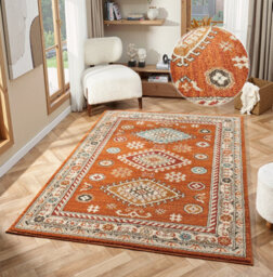 Underfoot Large Living Room Rug Indoor Rug Terracotta Boho Soft Traditional 20mm Thick Runner Rugs
