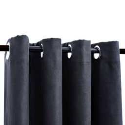 Berkfield Blackout Curtains With Metal Rings 2 Pcs Anthracite 140X175 Cm - thumbnail 3