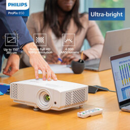 "Philips Propix 850 Projector White- Full Hd, 150"", 4000 Ansi Lumens, Philips Uhp Lamp" - thumbnail 6