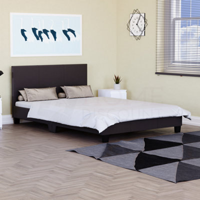 Lassic Vida Designs Lisbon Brown 4Ft Small Double Ukfr Faux Leather Bed Frame - image 1