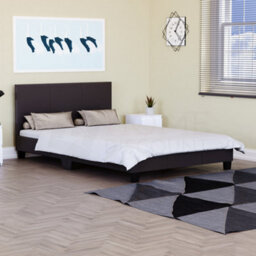 Lassic Vida Designs Lisbon Brown 4Ft Small Double Ukfr Faux Leather Bed Frame - thumbnail 1