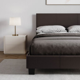 Lassic Vida Designs Lisbon Brown 4Ft Small Double Ukfr Faux Leather Bed Frame - thumbnail 4