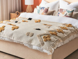 Beliani Blanket Adoni Cotton 130 X 180 Cm Beige - thumbnail 2