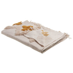 Beliani Blanket Adoni Cotton 130 X 180 Cm Beige