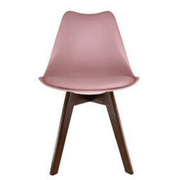 Fusion Living Soho Blush Pink Plastic Dining Chair With Squared Dark Wood Legs - thumbnail 7