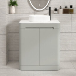 Royal Bathrooms Venice 700mm Dove Grey Freestanding Bathroom Countertop Vanity Unit 2 Door With Lyon Basin - thumbnail 1