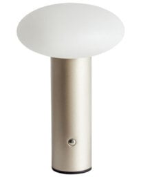 Wyld And Coco Novalux Gold Wireless Led Mushroom Table Lamp, Dimmable Touch-Control, Battery-Powered, 15Cm X 25Cm - thumbnail 1