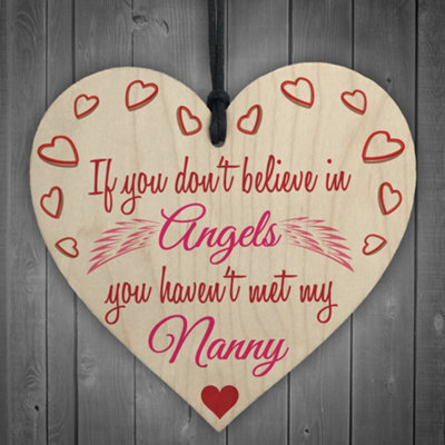 Red Ocean My Sister An Nanny Wooden Hanging Heart Cute Love Plaque - image 1