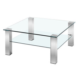 Furniture in Fashion Aston Square Clear Glass Coffee Table With Chrome Legs - thumbnail 3