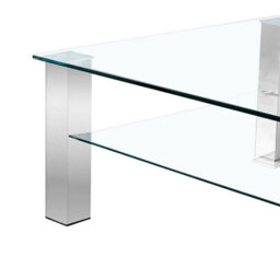 Furniture in Fashion Aston Square Clear Glass Coffee Table With Chrome Legs - thumbnail 6