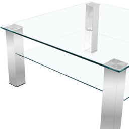 Furniture in Fashion Aston Square Clear Glass Coffee Table With Chrome Legs - thumbnail 5