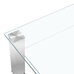 Furniture in Fashion Aston Square Clear Glass Coffee Table With Chrome Legs - thumbnail 4